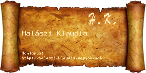 Halászi Klaudia névjegykártya